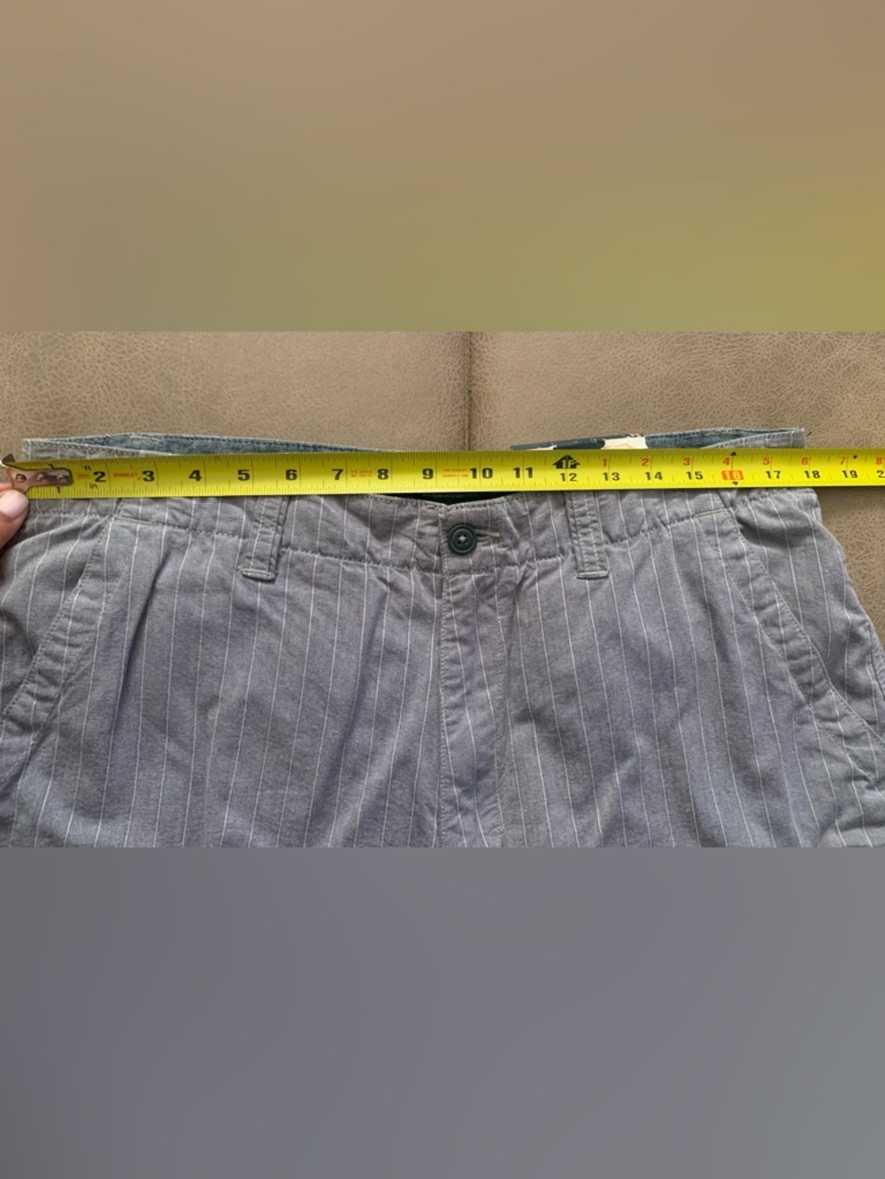 Faded Glory Mens Heather Blue Striped Cotton Novelty Cargo Shorts NEW Size 34 - Picture 7 of 8